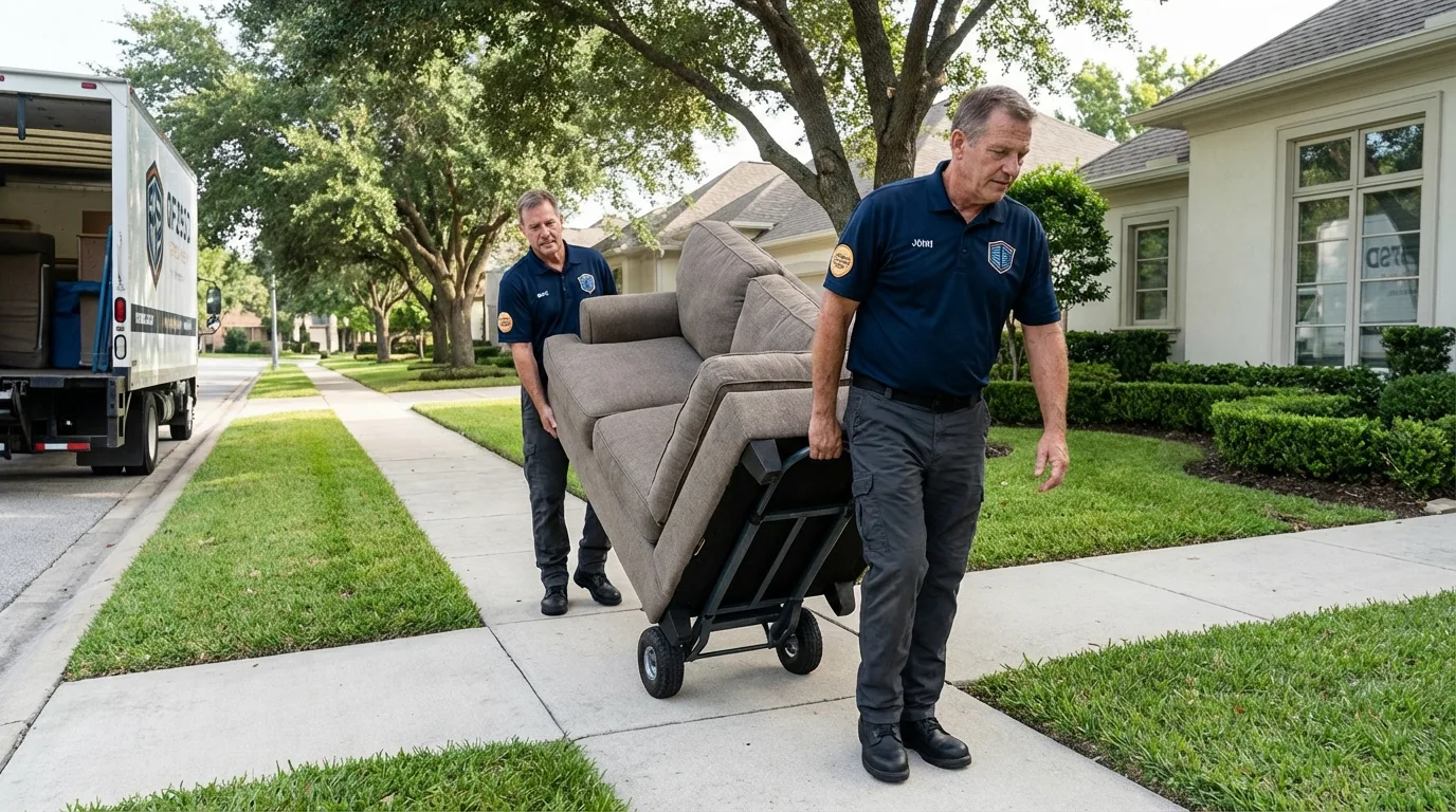 Local residential moving crew loading furniture in Coxsackie, NY