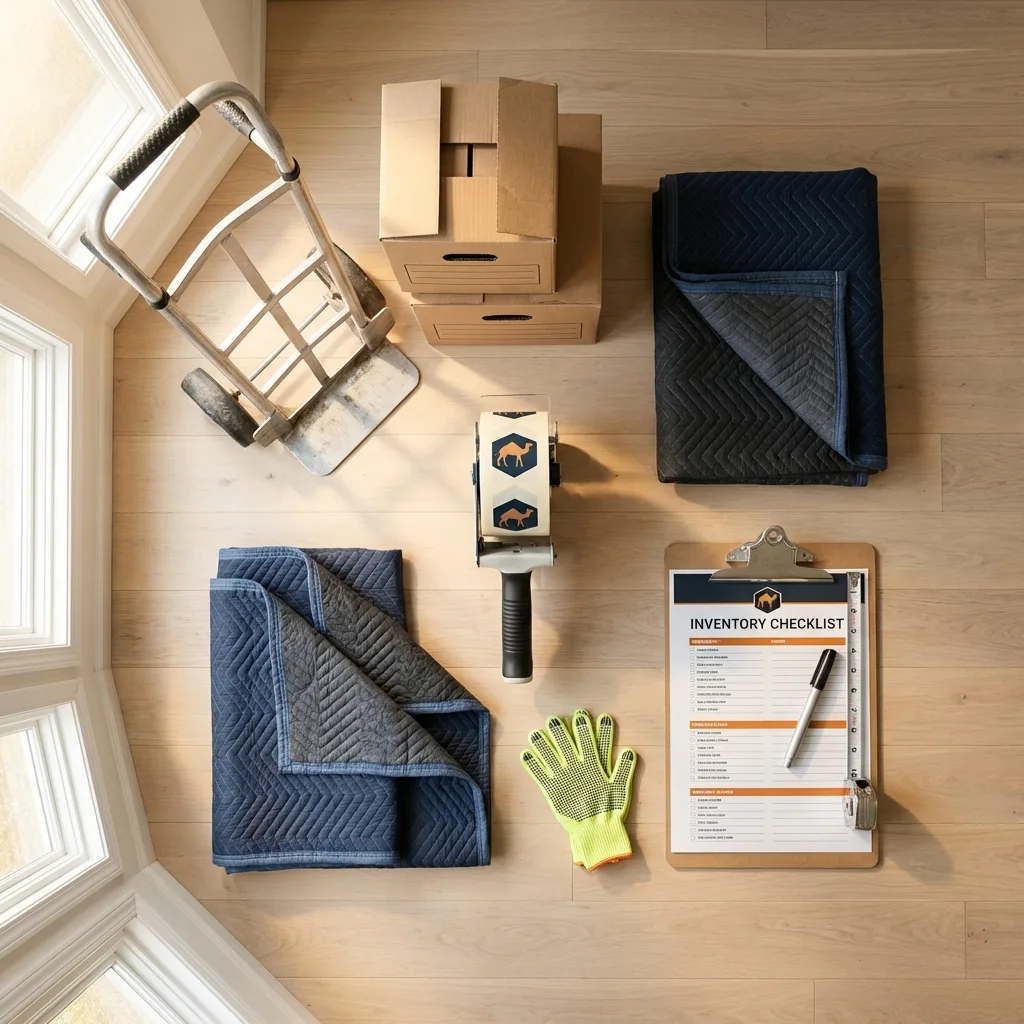 Professional moving supplies and packing materials layout for Coxsackie residential relocations