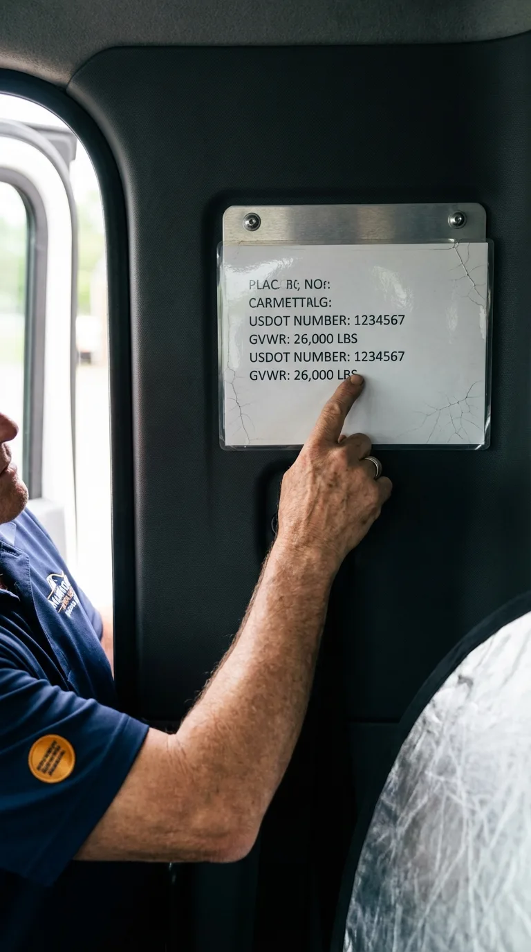 USDOT licensing placard verification in Coxsackie